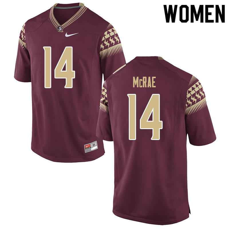 Women #14 Jaleel McRae Florida State Seminoles College Football Jerseys Sale-Garnet